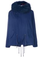 Forte Couture Drawstring Parka Coat - Blue