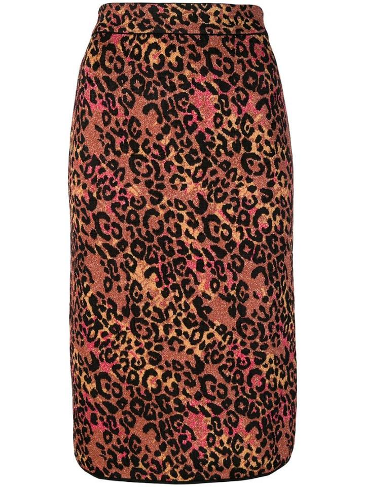M Missoni Leopard Print Pencil Skirt - Yellow