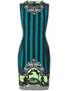Versace Collection - Embroidered Fitted Dress - Women - Polyester/spandex/elastane/viscose - 50, Green, Polyester/spandex/elastane/viscose