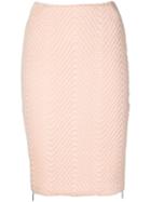 Koonhor Quilted Chevron Pencil Skirt, Women's, Size: 44, Pink/purple, Elastodiene/polyamide/viscose