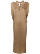 Roberto Cavalli Cut-out V-neck Knitted Maxi Dress - Nude & Neutrals