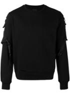 Les Hommes - Belted Sleeve Sweatshirt - Men - Cotton - Xl, Black, Cotton