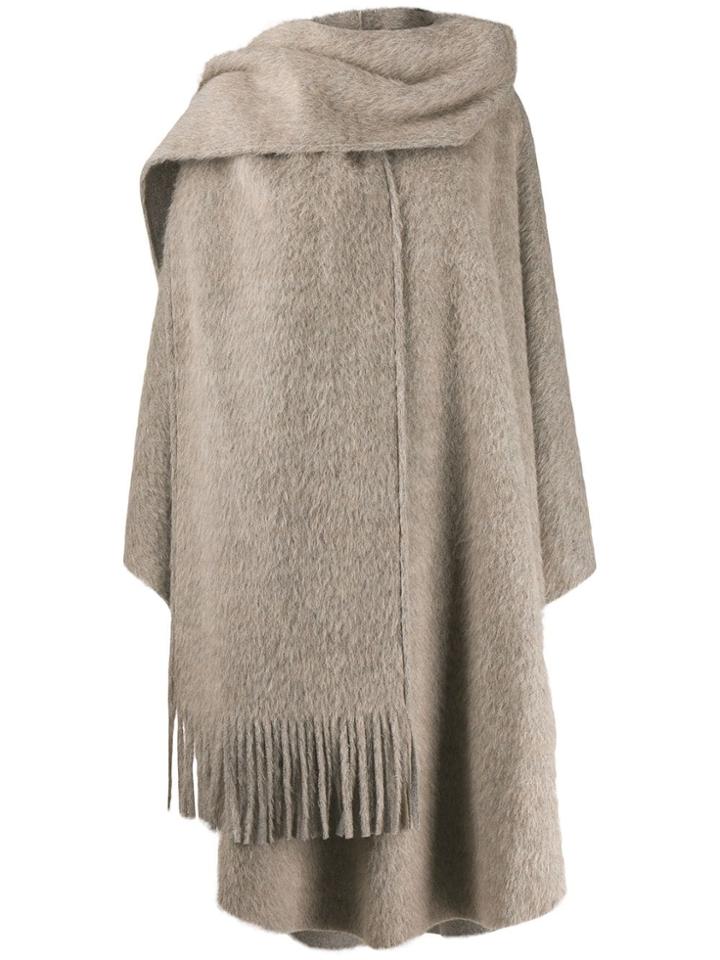 Mm6 Maison Margiela Mohair Scarf Coat - Neutrals