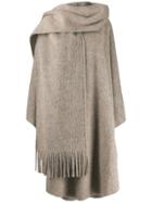 Mm6 Maison Margiela Mohair Scarf Coat - Neutrals