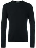 Neil Barrett Crew Neck Jumper, Men's, Size: Small, Black, Wool/cashmere/silk
