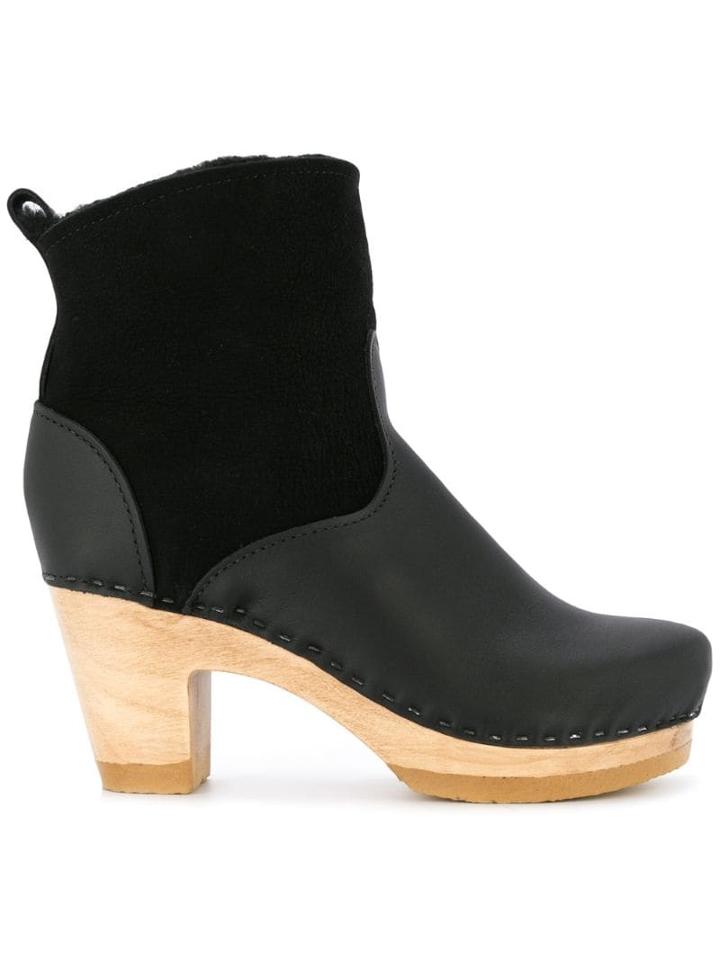No.6 5 Pull On Shearling Clog Boot - Black