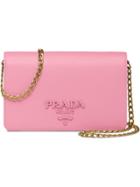 Prada Saffiano Leather Shoulder Bag - Pink