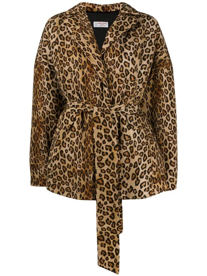 Alberto Biani Leopard Print Oversized Jacket - Neutrals