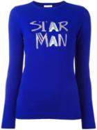 Bella Freud Star Man Jumper, Women's, Size: Xs, Blue, Nylon/viscose/wool/metallic Fibre