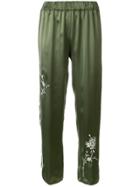 Forte Forte Contrast Piped Trim Pants - Green
