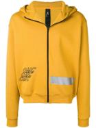 Omc Logo Embroidered Zipped Hoodie - Yellow