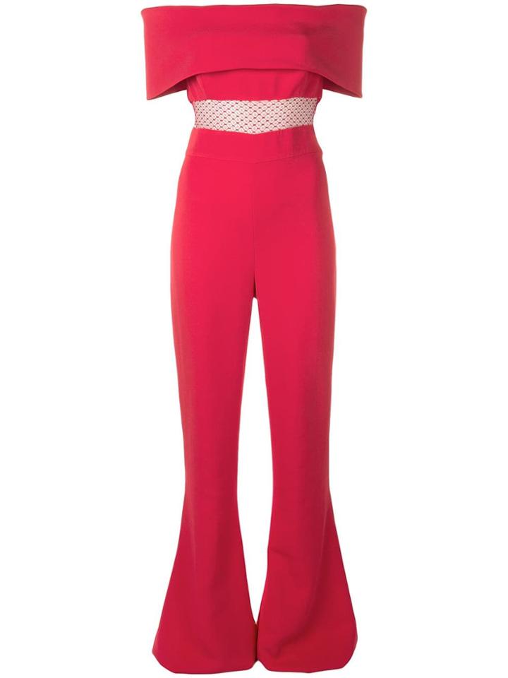 Cushnie Off The Shoulder Jumpsuit - Red