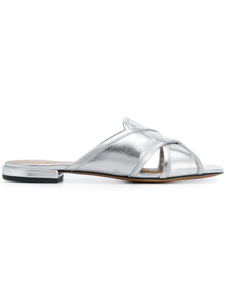 Marc Jacobs Crossover Strap Slides - Grey