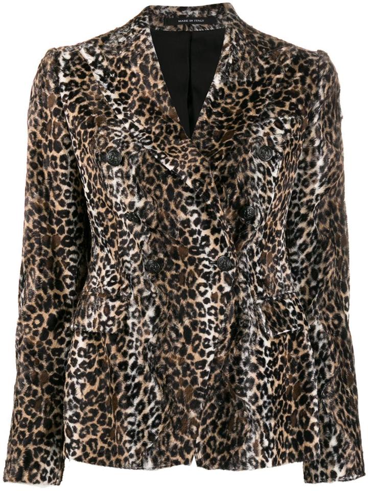 Tagliatore Jalicya Leopard Print Blazer - Brown