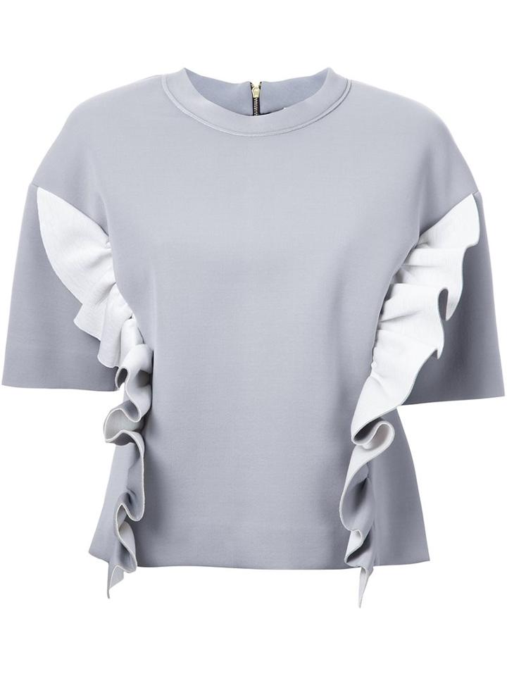 Marni Ruffle Sweatshirt, Women's, Size: 44, Grey, Viscose