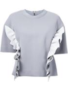 Marni Ruffle Sweatshirt, Women's, Size: 44, Grey, Viscose