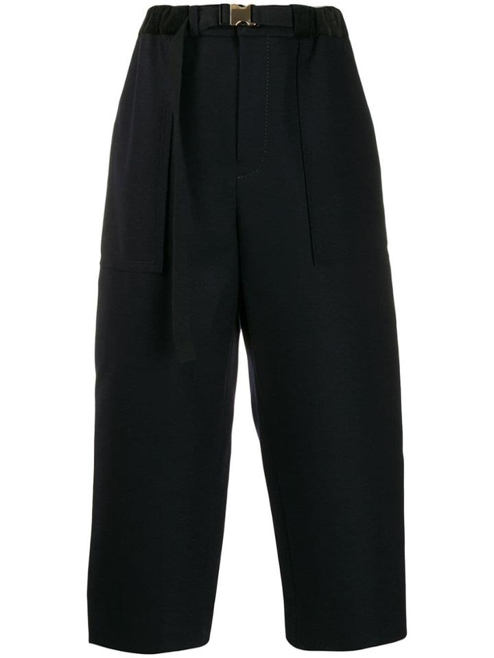 Sacai Classic Cropped Trousers - Black