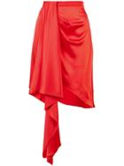 Fleur Du Mal Asymmetric Mini Skirt - Red