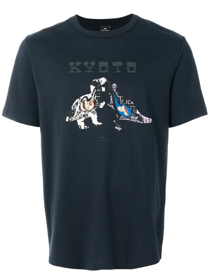 Ps By Paul Smith Mixed-print T-shirt - Blue