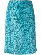 Versace Vintage Leopard Print Skirt - Blue