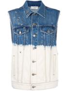 Faith Connexion Dip-dyed Denim Vest, Women's, Size: Small, White, Cotton