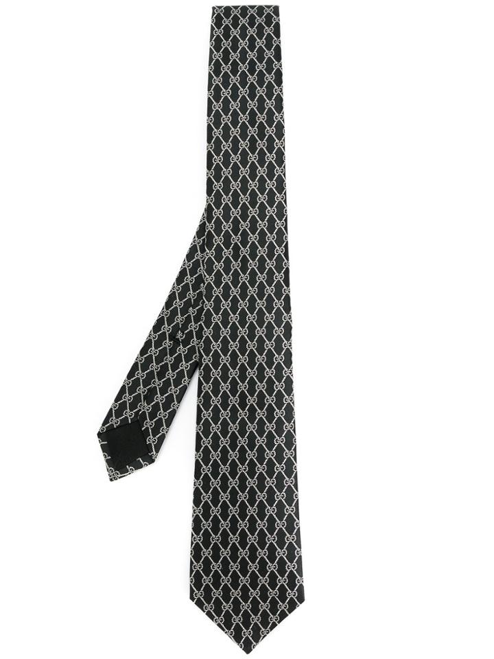 Gucci Gg Chains Tie - Black