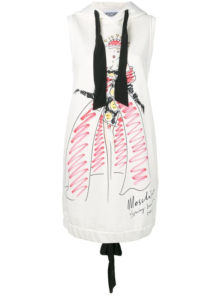 Moschino Fashion Sketch Sweat Dress - White