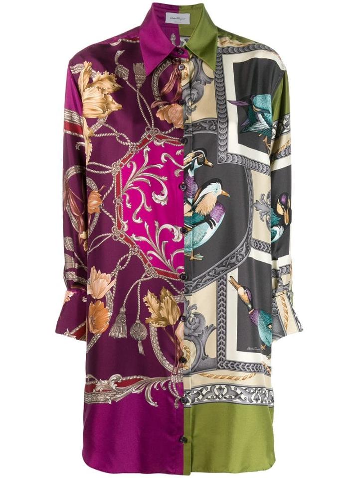 Salvatore Ferragamo Long Printed Shirt - Pink