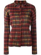 Issey Miyake Vintage Checked Pleated Shirt, Women's, Size: Small