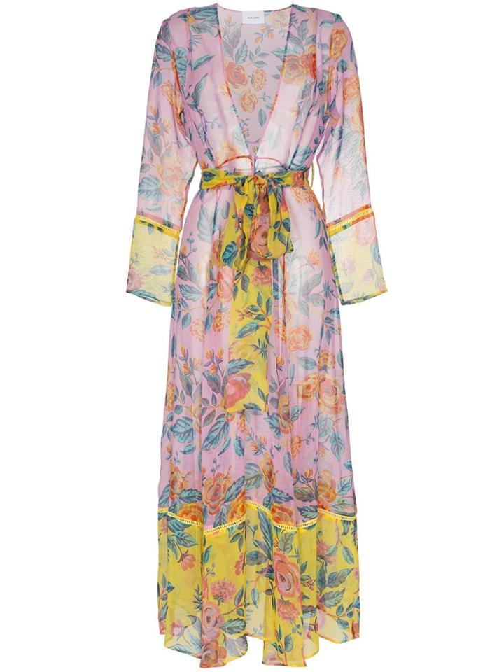 We Are Leone Sheer Floral Robe - Pink