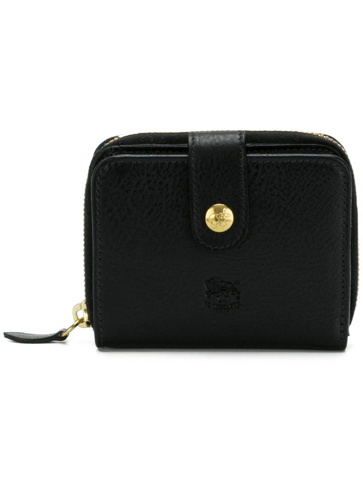 Il Bisonte Logo Embossed Wallet - Black