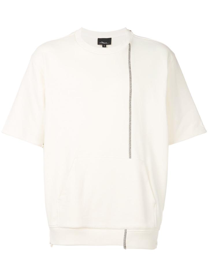 3.1 Phillip Lim Asymmetric Short-sleeve Sweatshirt - Nude & Neutrals