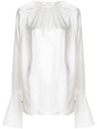 Ann Demeulemeester Gathered Blouse With Exaggerated Cuffs - White