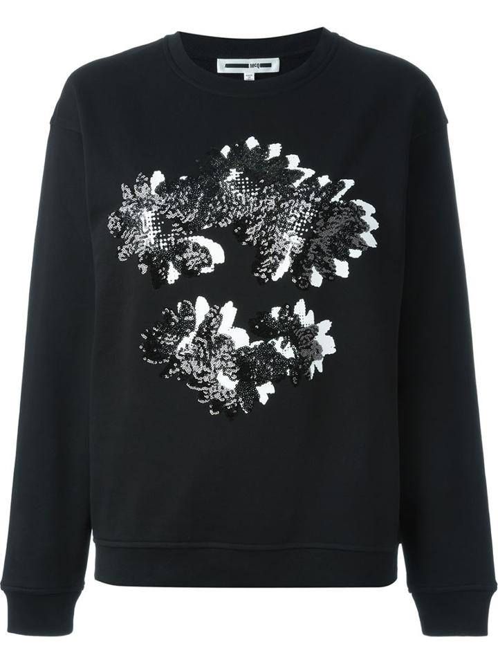Mcq Alexander Mcqueen Sequinned Flower Sweatshirt