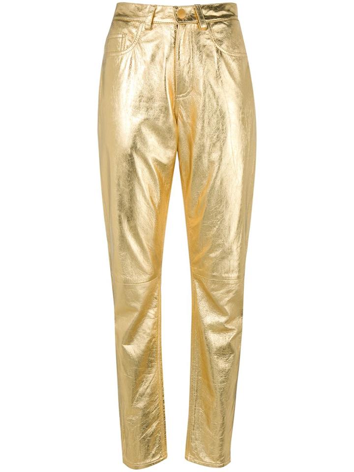 Philosophy Di Lorenzo Serafini Metallic Leather Trousers