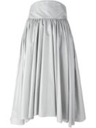 Olympia Le-tan Pleated A-line Skirt, Women's, Size: 38, Grey, Cotton