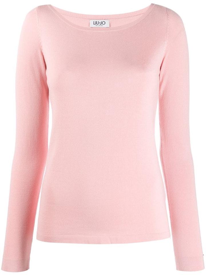 Liu Jo Fitted Round Neck Jumper - Pink