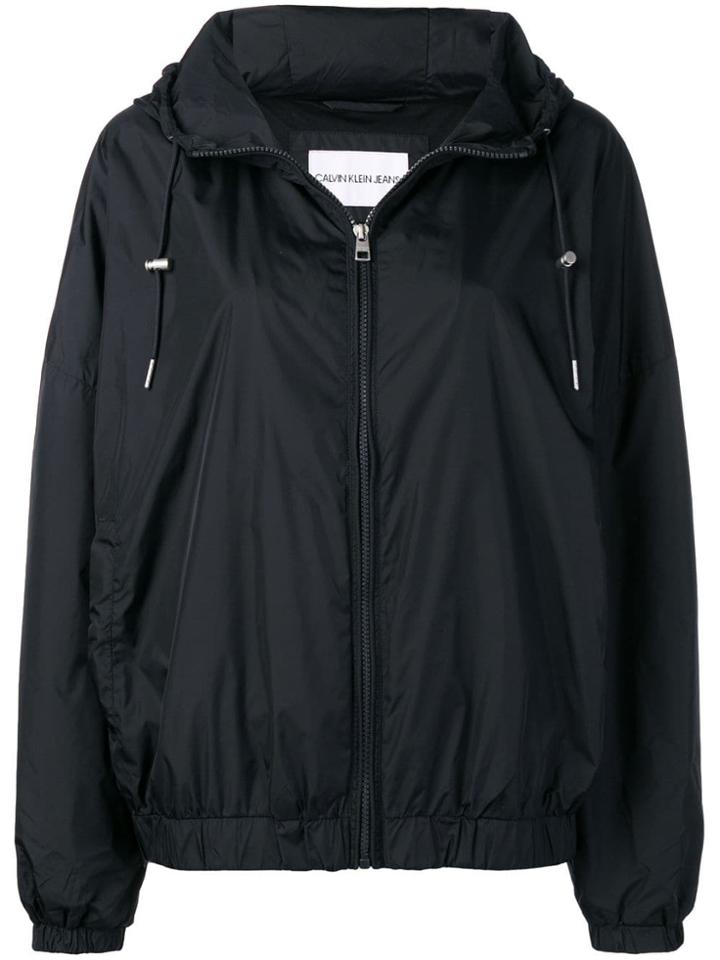 Calvin Klein Jeans Hooded Windbreaker Jacket - Black