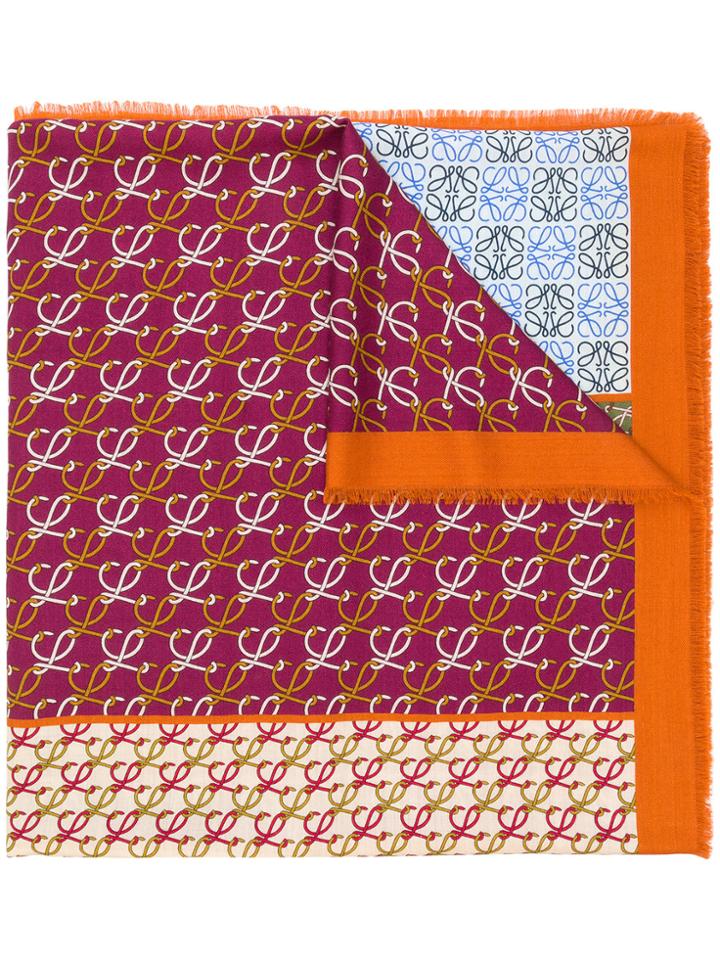 Loewe Logo Print Scarf - Yellow & Orange