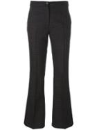 Yang Li Checked Flared Trousers, Women's, Size: 40, Grey, Virgin Wool/viscose