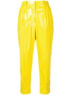 No21 Varnished High-waisted Trousers - Yellow