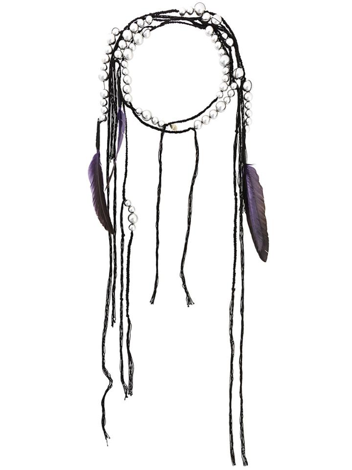 Ann Demeulemeester Feathers Necklace - Black