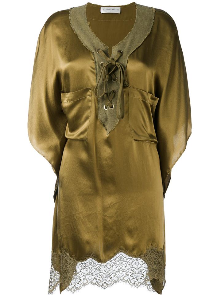 Faith Connexion - Lace Up Tunic - Women - Silk/linen/flax/polyamide - M, Women's, Green, Silk/linen/flax/polyamide