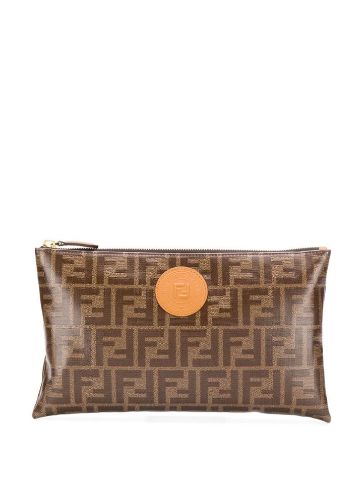 Fendi Ff Clutch - Neutrals