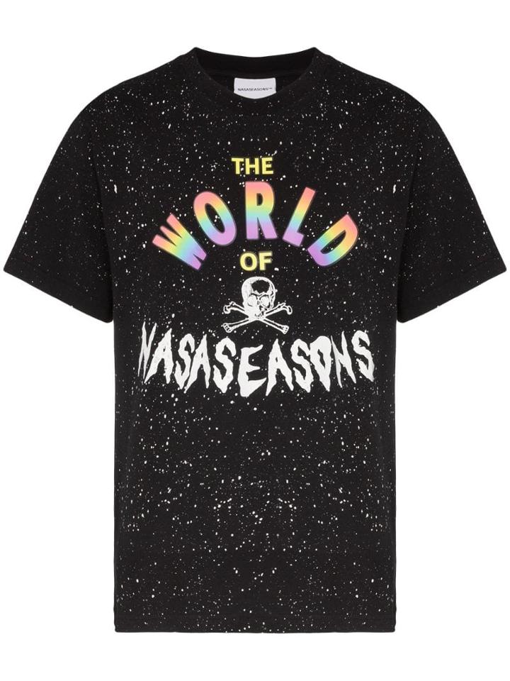 Nasaseasons Graphic Logo Print T-shirt - Black