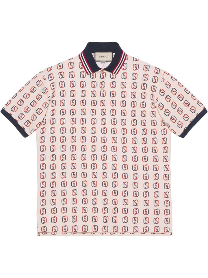 Gucci Oversize Polo With Interlocking G Print - 9744 White