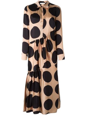 Stella Mccartney Polka Dot Midi Dress, Women's, Size: 42, Nude/neutrals, Silk