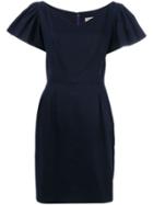 Yves Saint Laurent Pre-owned Ruffle-sleeve Dress - Blue