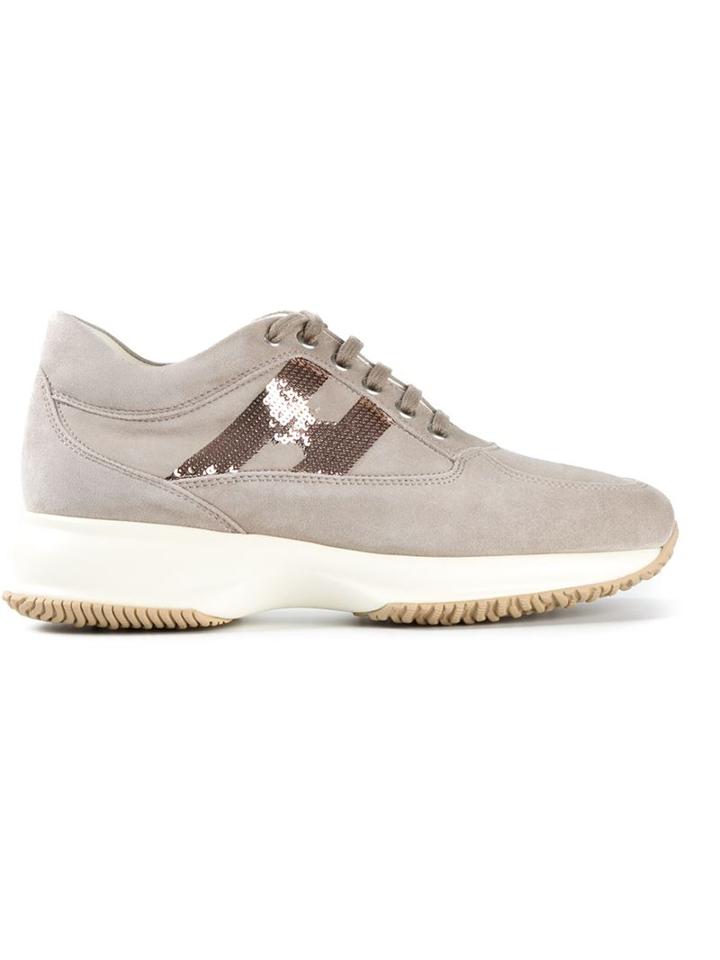 Hogan Interactive Sneakers, Women's, Size: 39.5, Grey, Suede/rubber