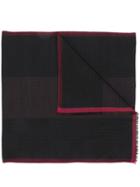 Bally Jacquard Red Trim Scarf - Black